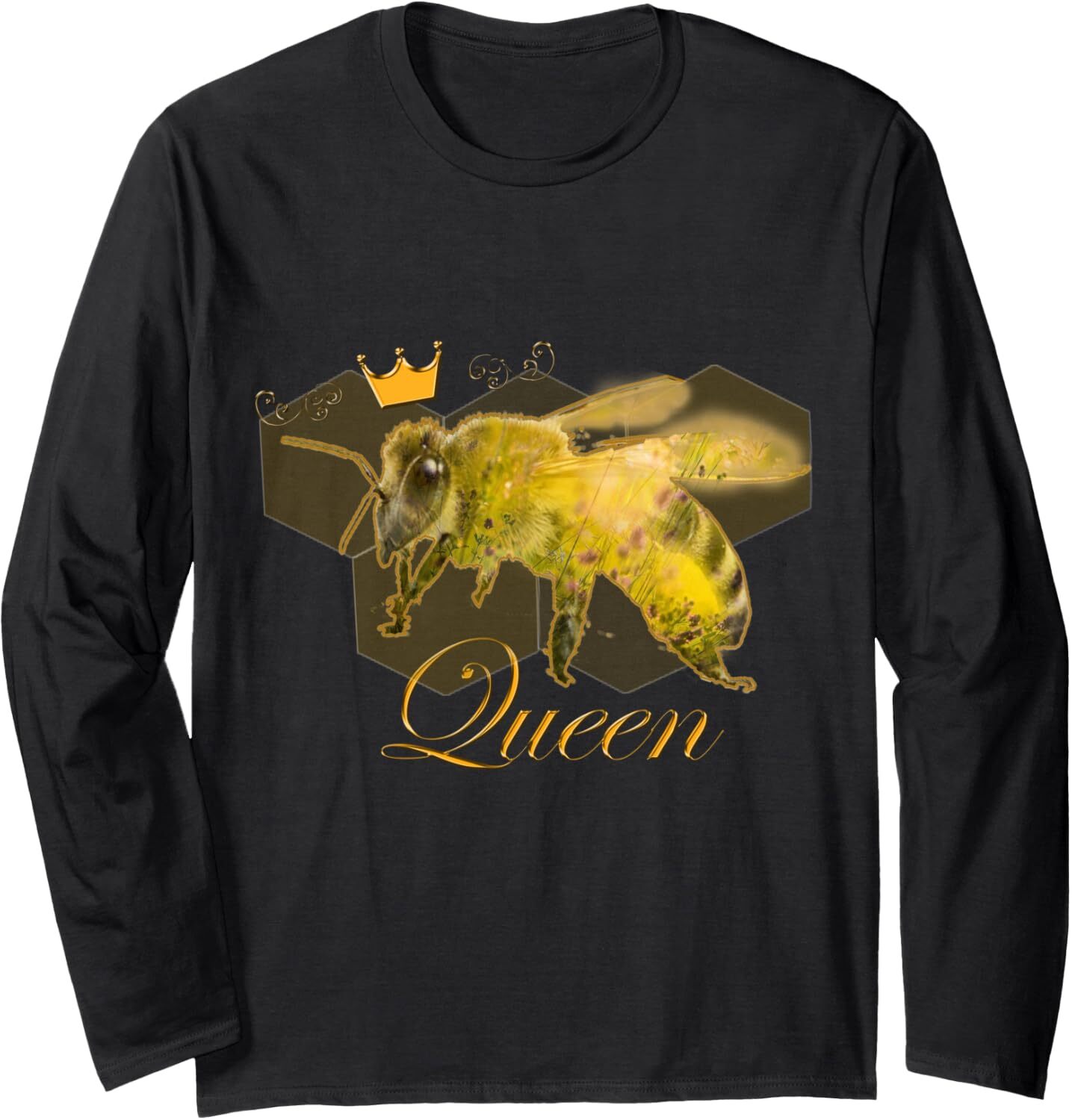 Long Sleeve Shirts for Men sweatshirt Queen Bee Funny Beehive Crown Beekeeping Gift Long Sleeve Tee Streetwear Casual tops clothes