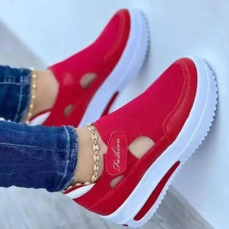 2025 new Casual Shoes Designer Brand Red Blue Womens Sneakers High Quality Tennis Womens Canvas Casual Shoes Womens Thick Sole Hollow SneakersL464 zha