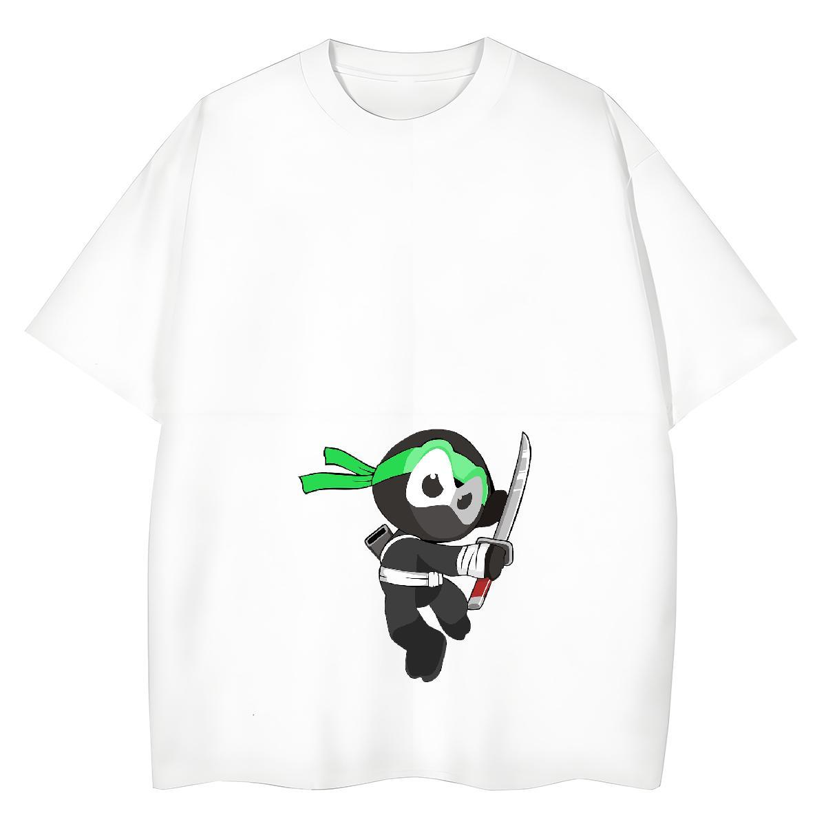 Female Woman Tshirt 230g Cotton painting Summer Casual Womens T Shirts Round Neck Short Sleeve Cartoon Print Clothings