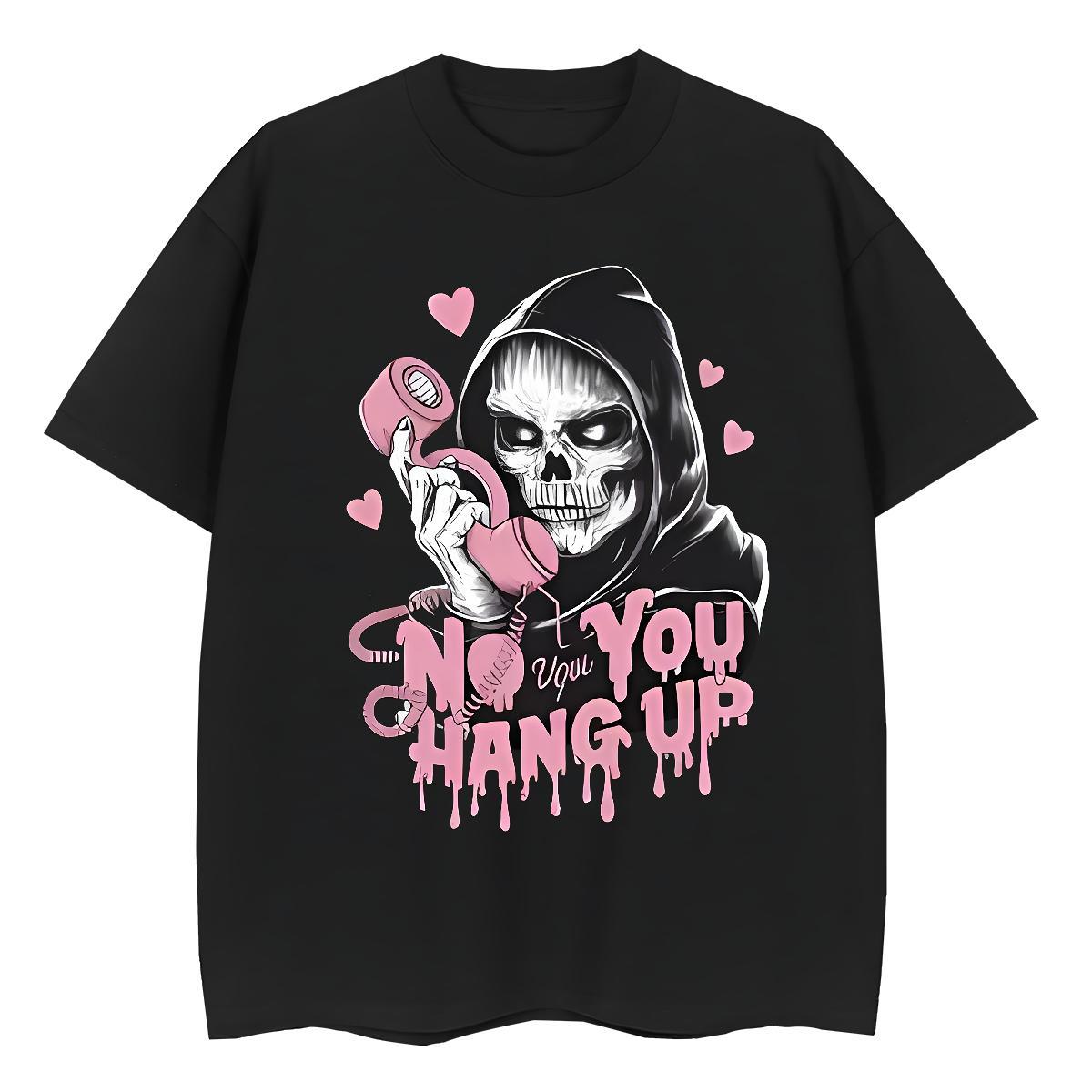 Soft Men T Shirts 230g Pure Cotton skull High Street Hip Hop Oversized 4XL Breathable Crew Neck Tshirt for Man Woman 2024 Summer Wear