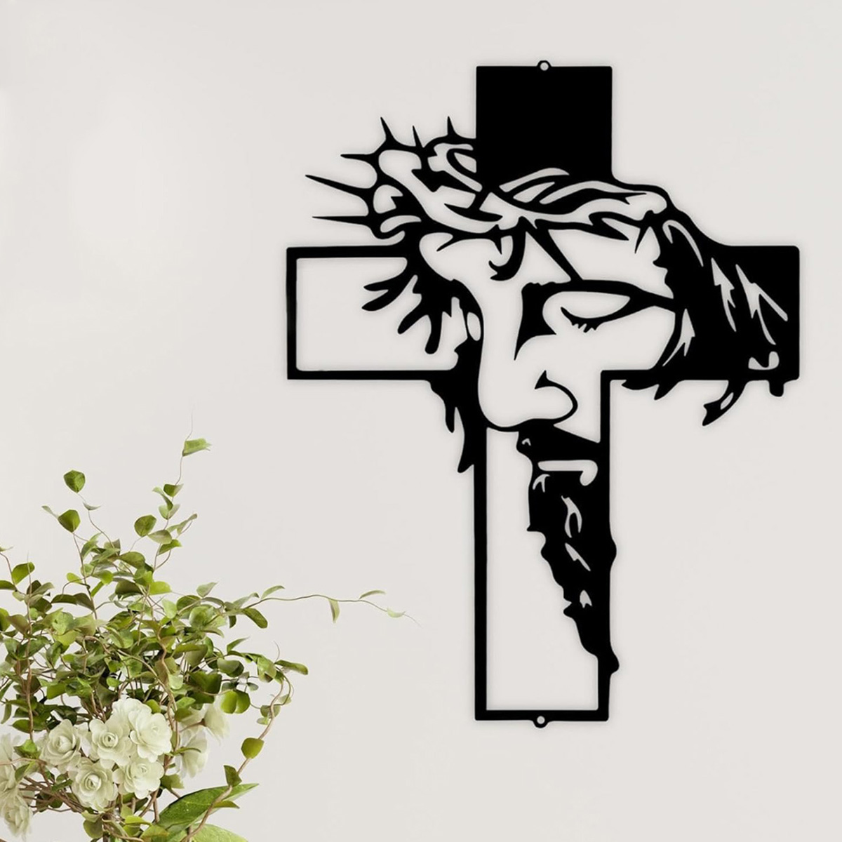 Stunning Openwork Carved Wall Cross for Church Home Office