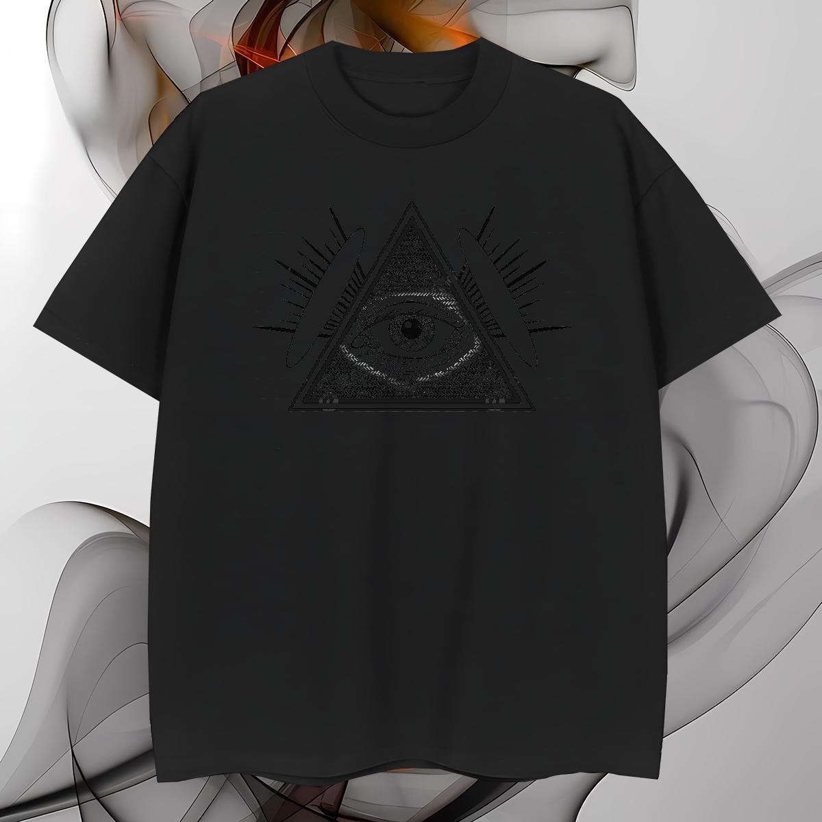 Loose Fit Mens T Shirts 230g 100% Cotton eye of the devil Hip Hop Street Custom Big Size Breathable Soft Tshirt for Man Woman 2024 Tops Tees