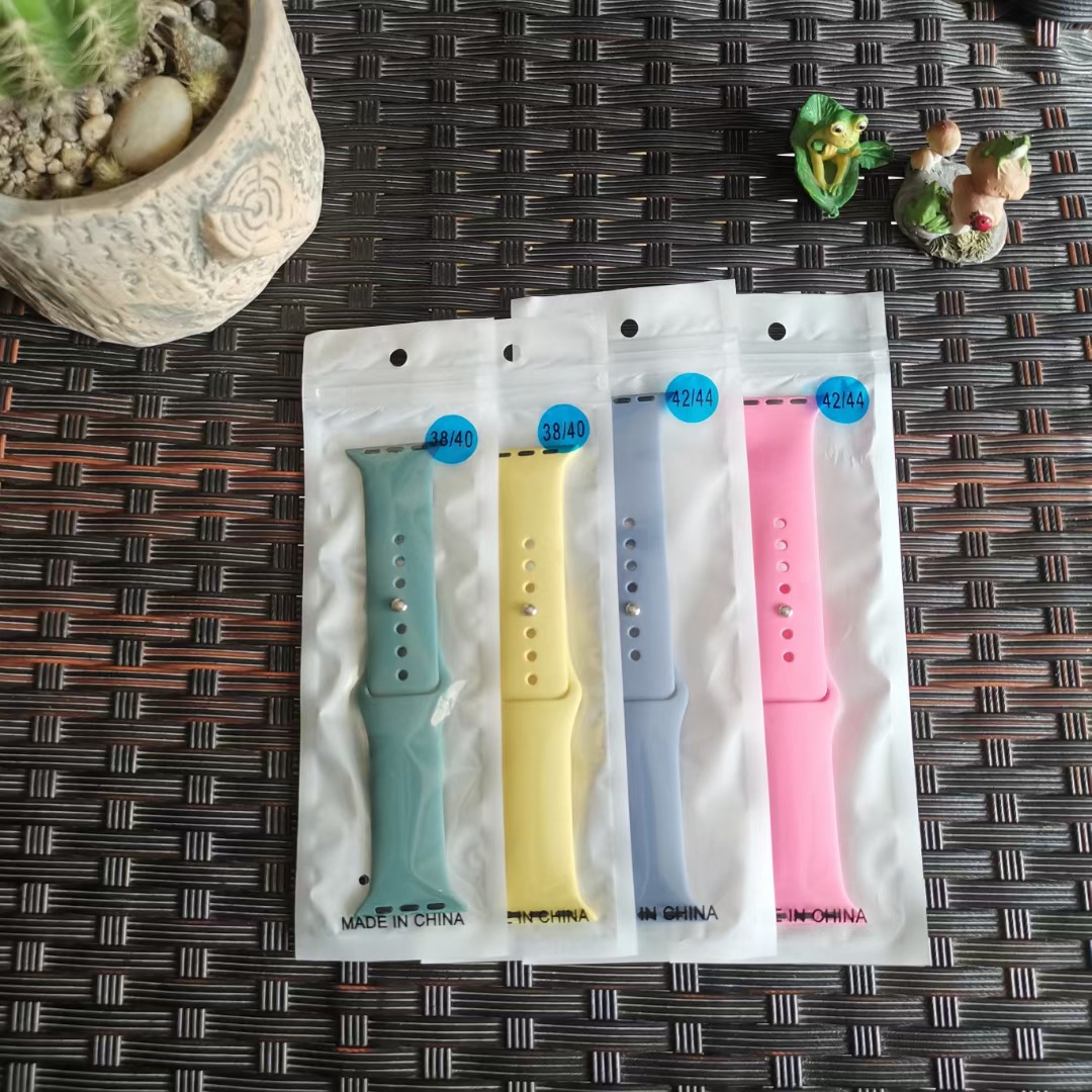Poly Bags Clear Plastic Opp Packing Zipper Package Accessories Display Retail Box Bag Handles For Watch Band 40mm 44mm 45mm 49mm 38mm 42mm Woman Leath