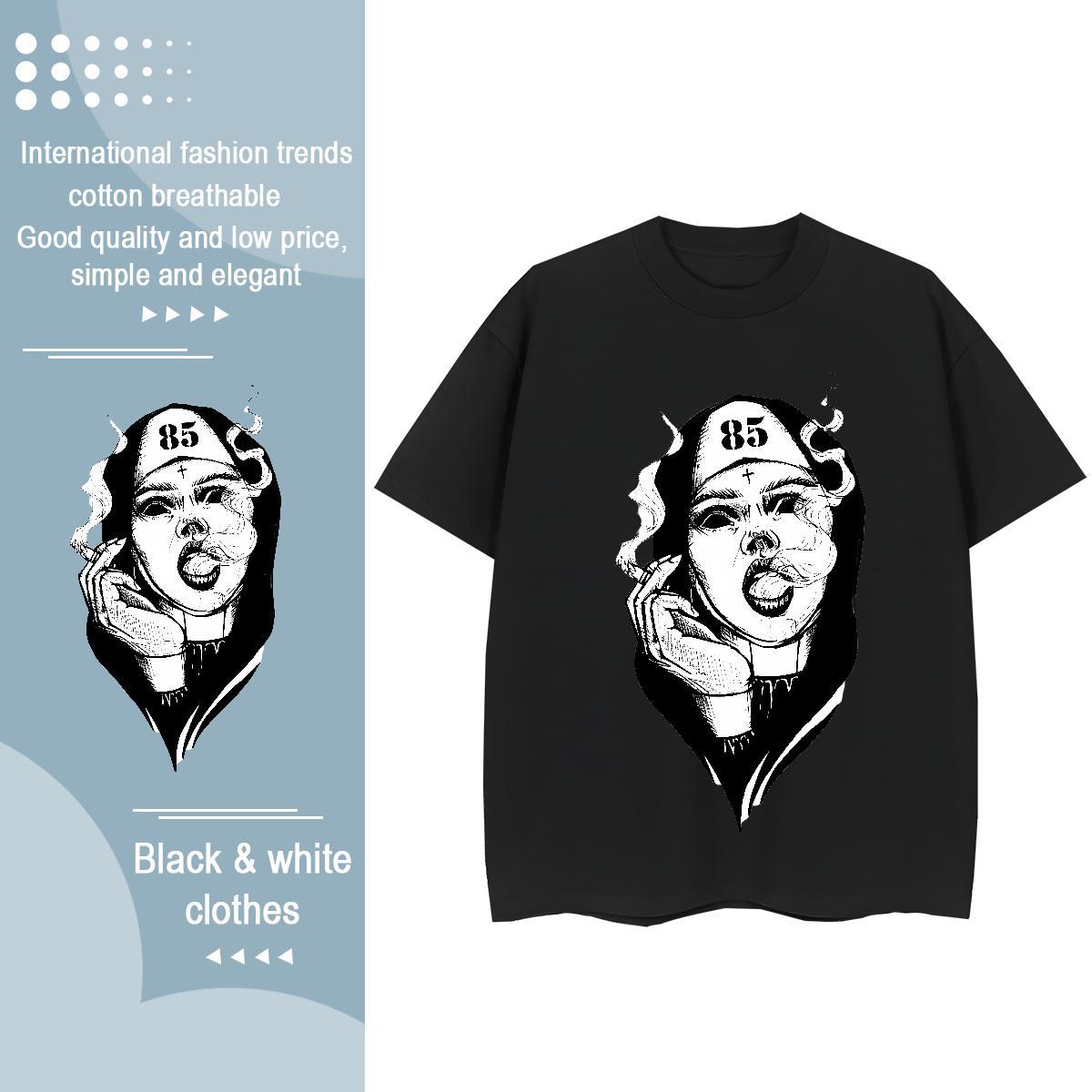Nice Couples T Shirts 230g Pure Cotton nun Daily Outfit Women T Shirts Breathable Short Sleeve Customized Tops