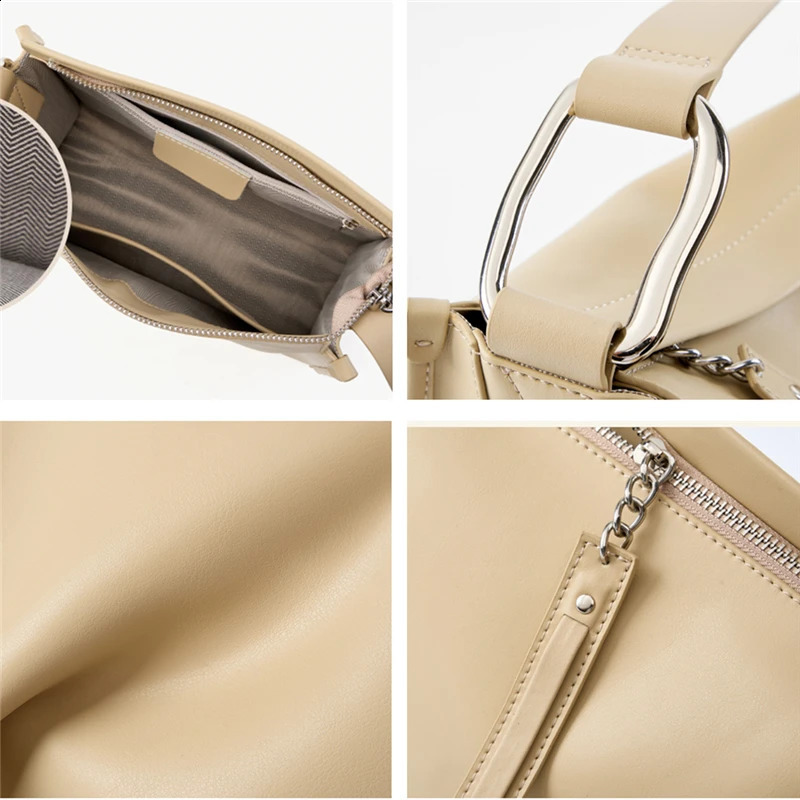 Burminsa Cowhide leather pillow shoulder bag for womens summer trend ner wide strap cross body handbag 240826