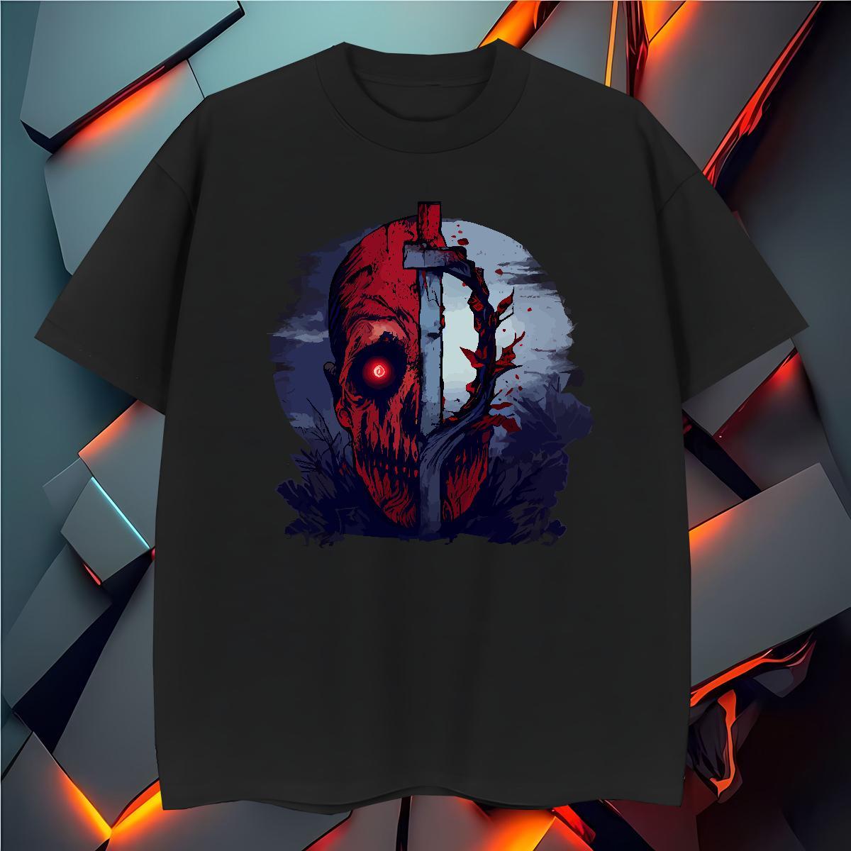 Unisex T Shirts Men 230g Pure Cotton skull Sport Plus Size Custom Breathable Short Sleeve Men Tshirts Fashion Casual Top Tees