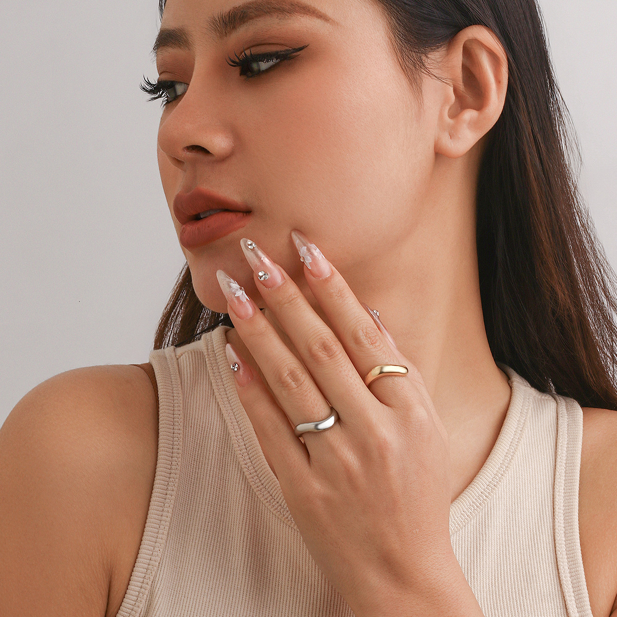 Jewelry Baroque Round Irregular Arc Smooth Plain Female Ring
