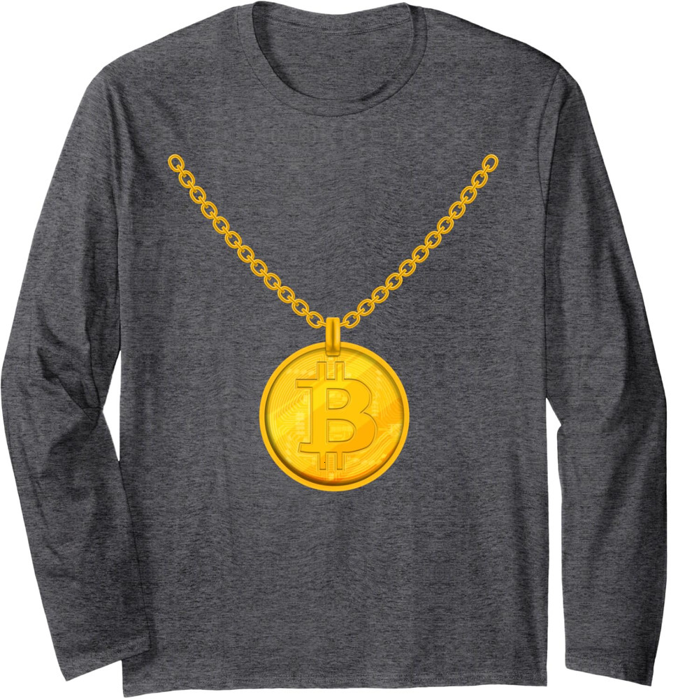 Long Sleeve Shirts for Men sweatshirt Bitcoin Golden Chain Cryptocurrency Funny Gift Long Sleeve Tee Streetwear Casual tops clothes