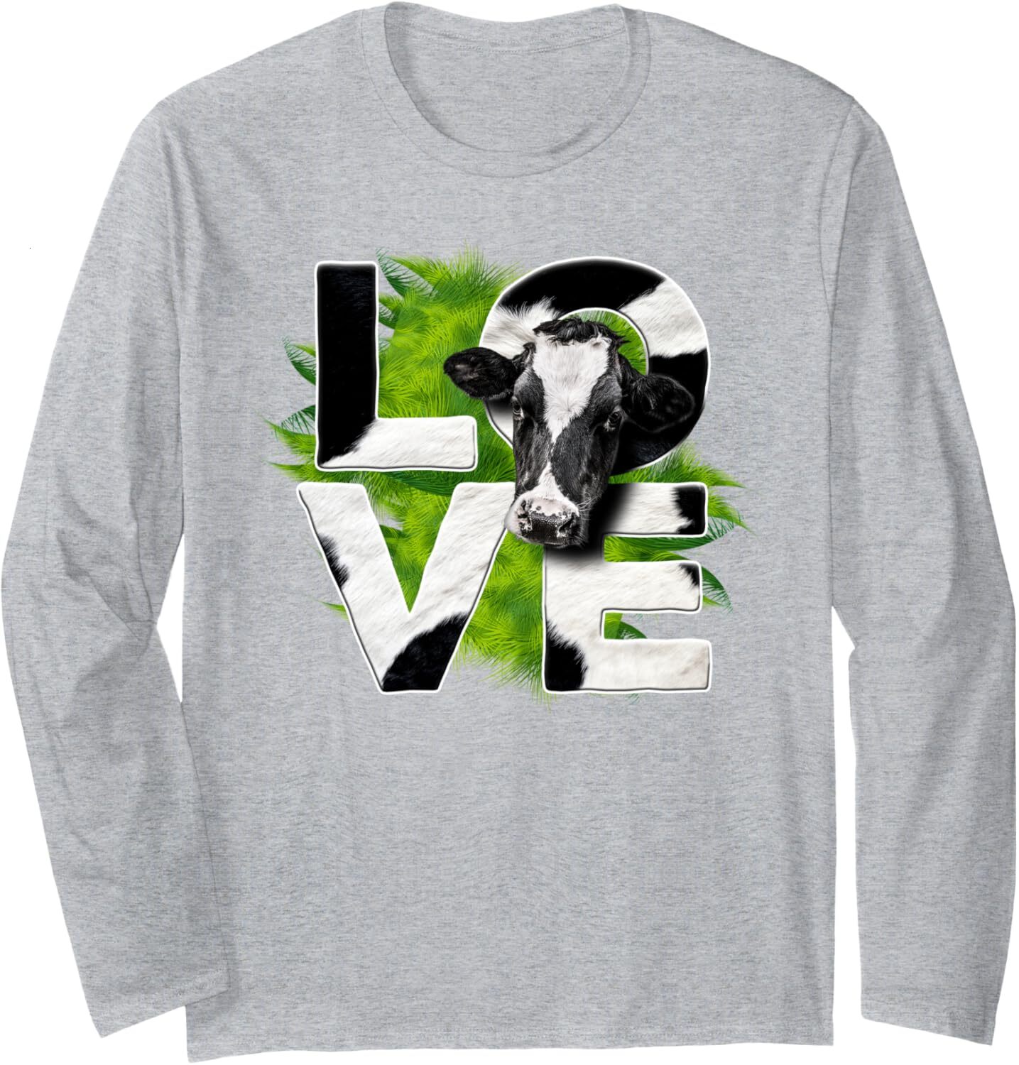 Long Sleeve Shirts for Men sweatshirt Cute Love Cow Green Grass For Cow Lovers Funny Gift Long Sleeve Tee Streetwear Casual tops clothes