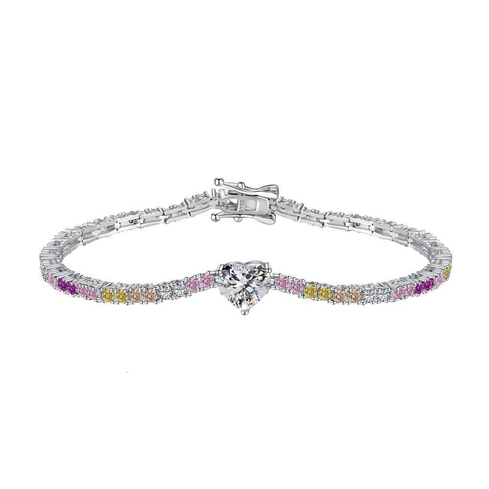 Japanese and Korean Wedding New S Pure Sier Love Colored Zirconia Full Diamond Light High end Design Feeling Women's Handicraft