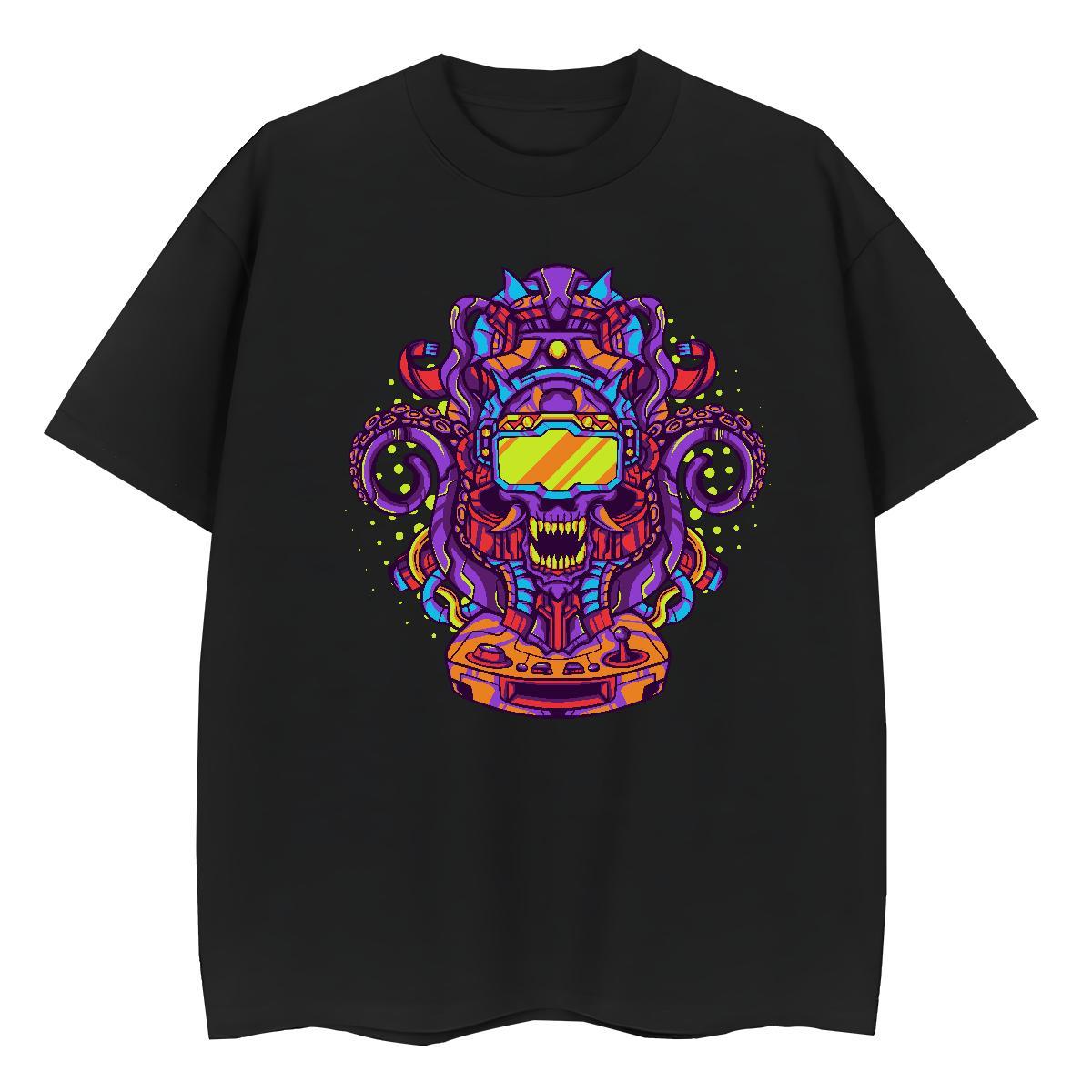 Comfortable T Shirt For Man 230g Pure Cotton skull Street White Plus Size Crew Neck Men Tshirts Factory Direct Polos