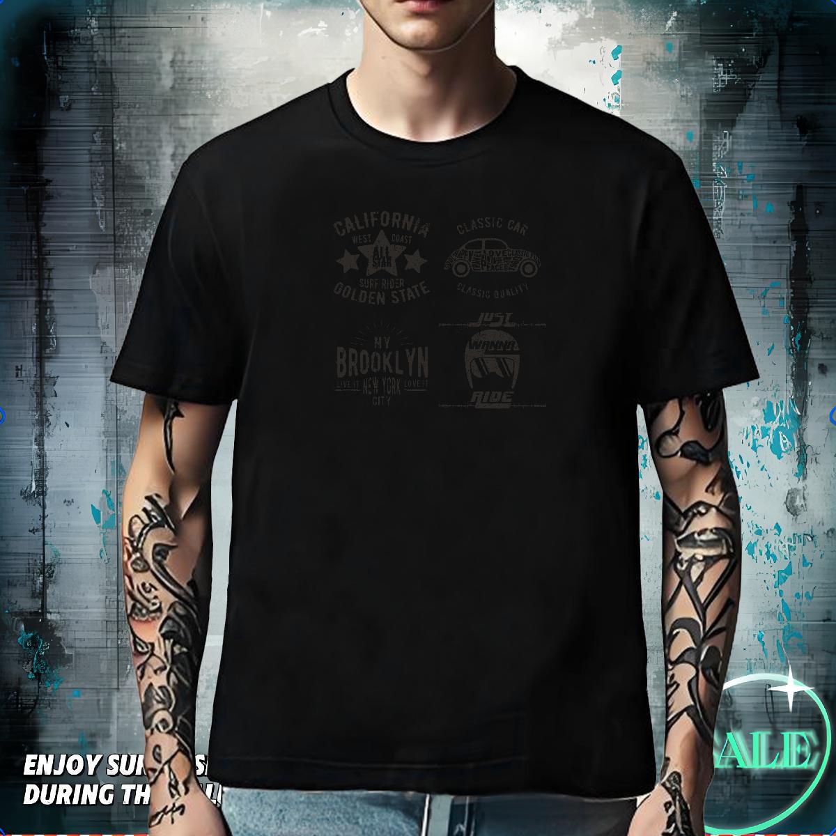 TOP Quality T Shirt For Man 230g 100% Cotton letter Sports Casual Floral Print Breathable Crew Neck Tshirts 2024 Tops Shirt
