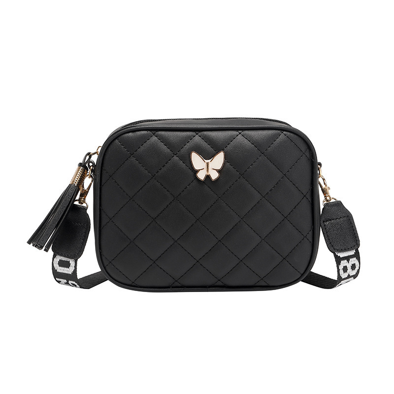 Mini Women's Fashion Wave Pattern Butterfly Decorated Shoulder Bag Crossbody Bag 2024 Small Square Bag