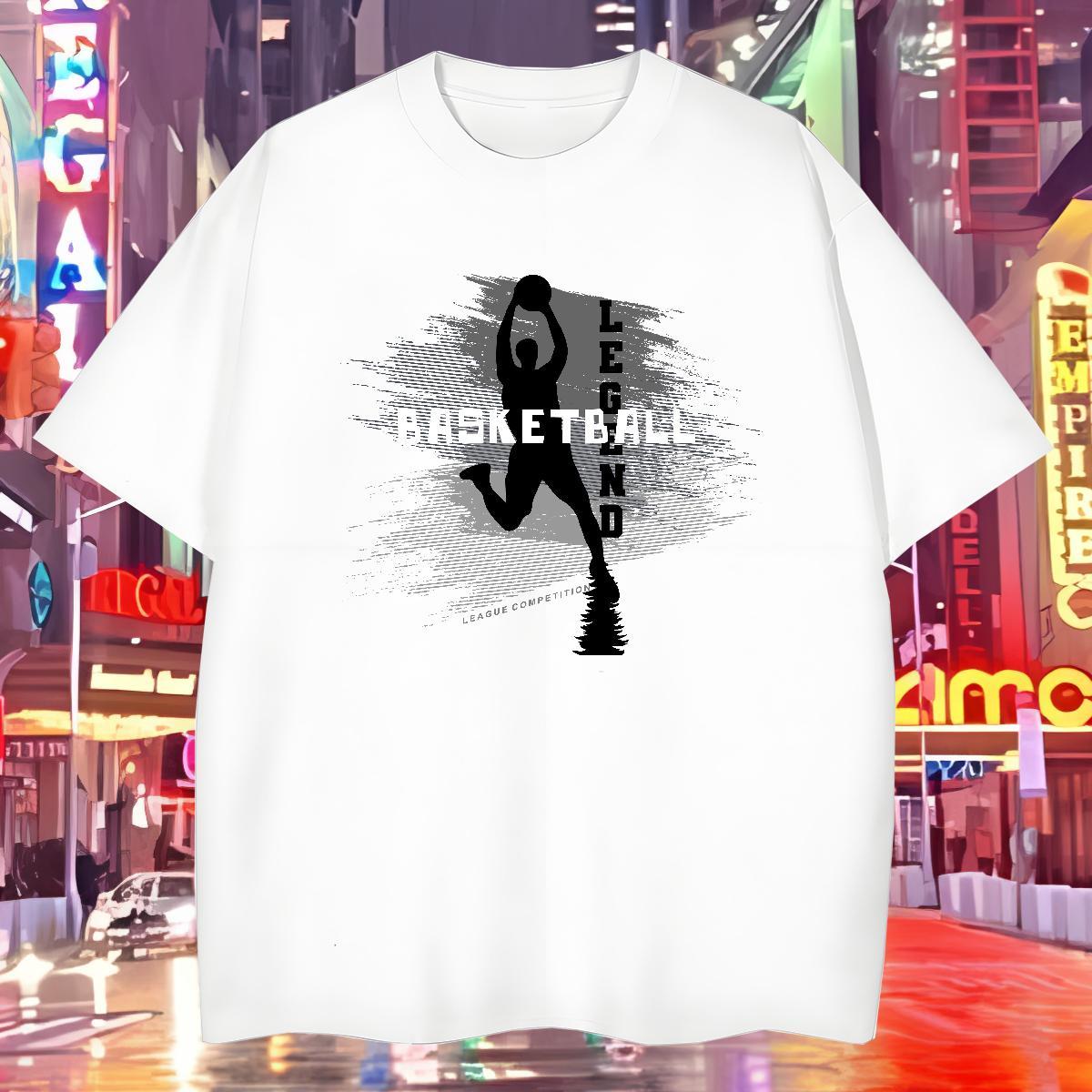Popular T Shirts Men 230g Cotton basketball Spring Summer Oversized 4XL Breathable Crew Neck Couples T Shirts Free Shipping Tops Shirt