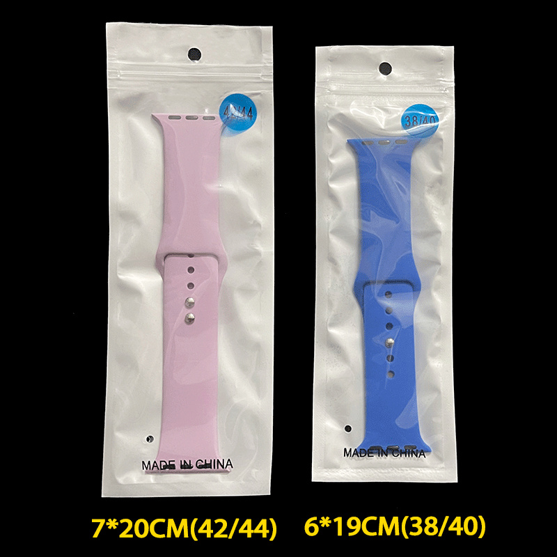 Poly Bags Clear Plastic Opp Packing Zipper Package Accessories Display Retail Box Bag Handles For Watch Band 40mm 44mm 45mm 49mm 38mm 42mm Woman Leath