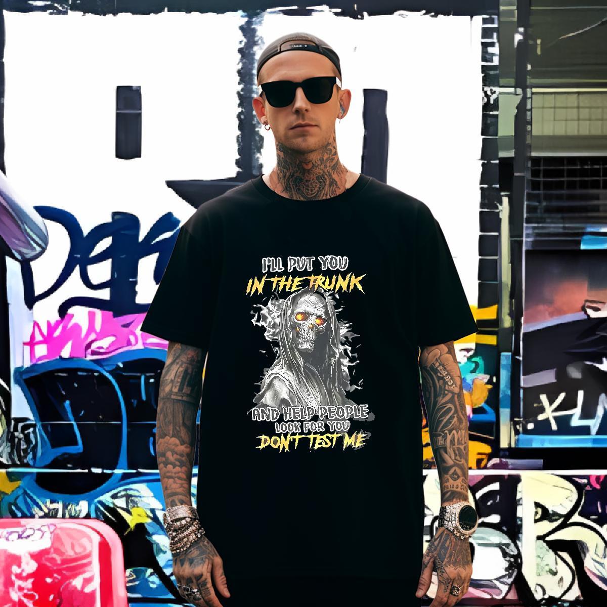 Comfortable Mens T Shirts 100% Cotton 230g skull Hip Hop Oversized 4XL O Neck Short Sleeves Mens Tshirts New Arrival Clothes