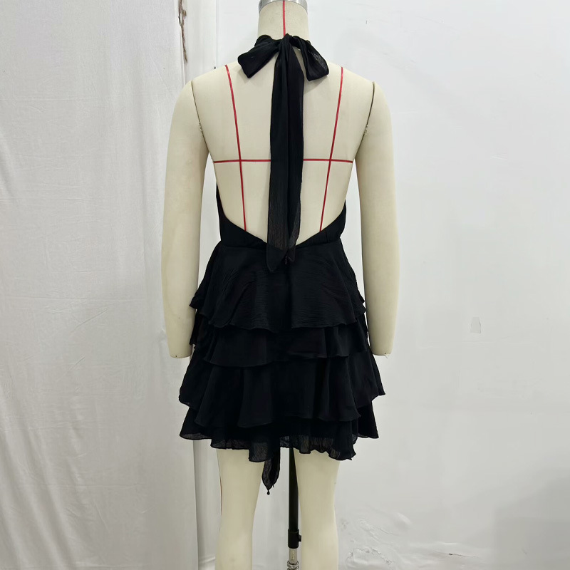 Womens Summer Backless Slim Fit Halter Neck Dress