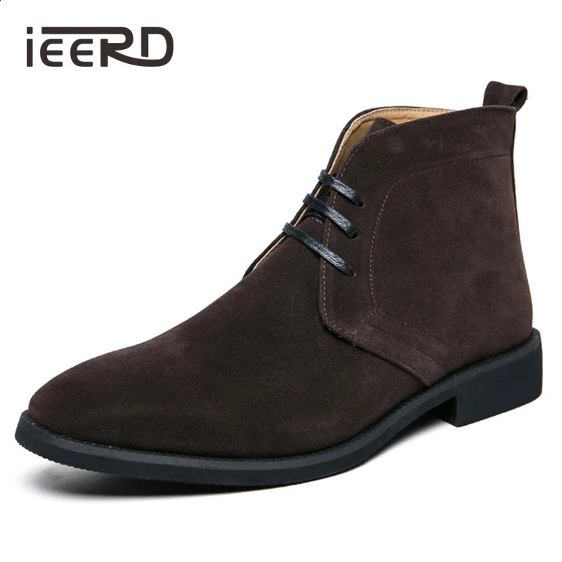 Suede Leather Chelsea Boot Men Fashion Dress Boots Autumn Ankle Boots Plus Size 38-48 Formal Shoe Bota Masculina 240819