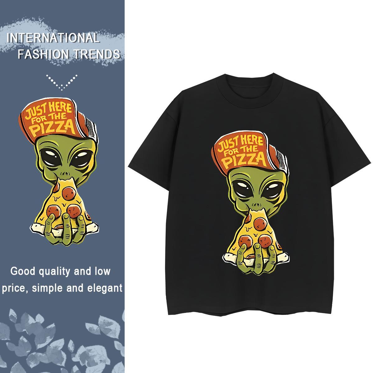 Cool Design Mens T Shirts 230g 100% Cotton pizza Sport Cartoon Printing L-4XL Breathable Soft Men Tshirts Factory Direct Top Tees