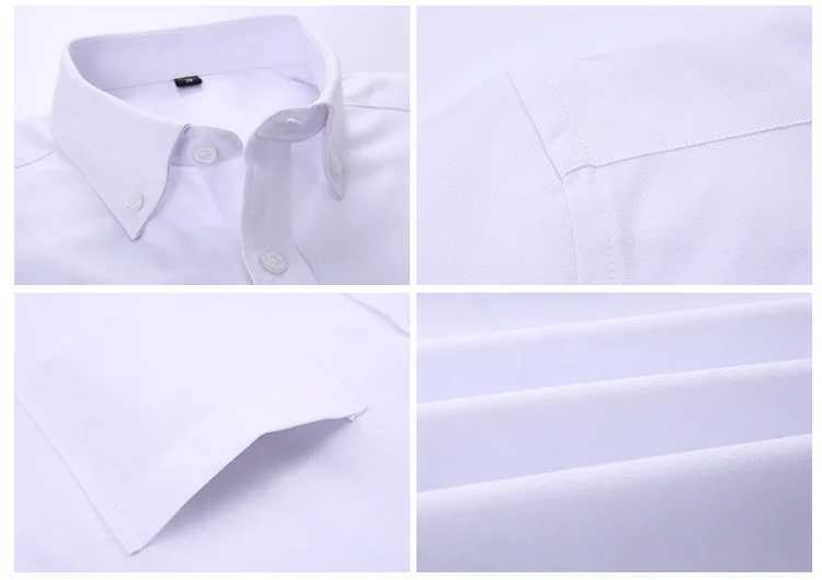 Mens white Oxford dress summer new short sleeved button down shirt mens business casual chemistry Homme Camisa 4XL M240826