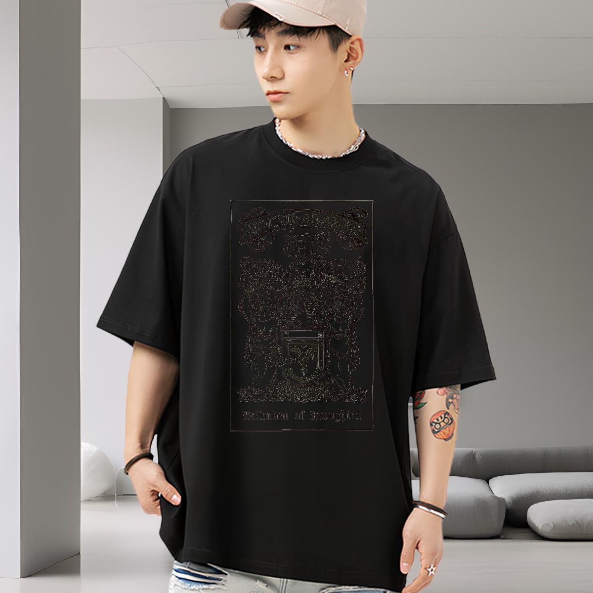 Cool Men T Shirts 100% Cotton 230g The Cross Hip Hop Street Anime Crew Neck Couples T Shirts 2024 DIY Tees