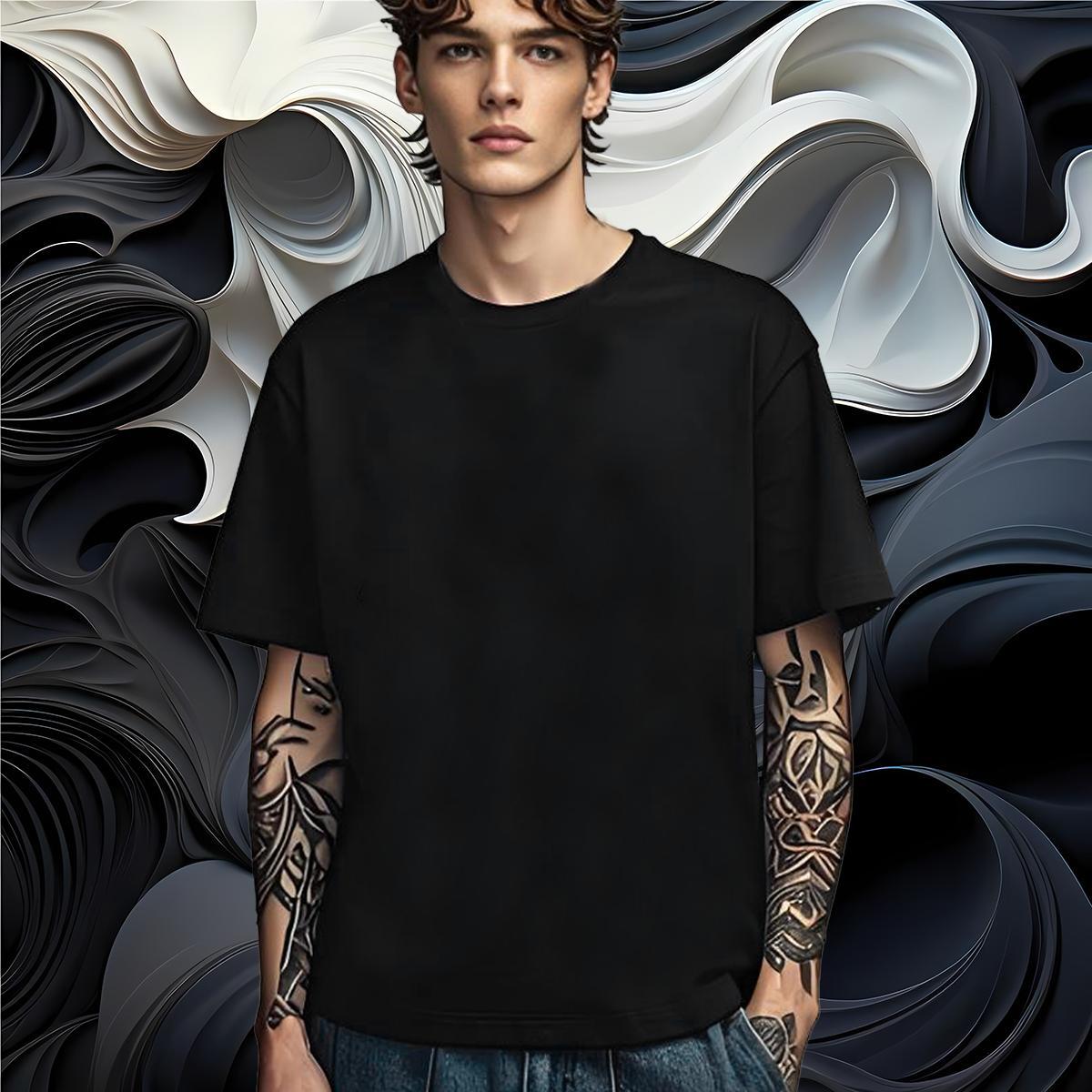 Unisex Man T Shirts 230g Pure Cotton eye of the devil Spring Summer White Plus Size Breathable Crew Neck Men Tops Tees New Tshirts