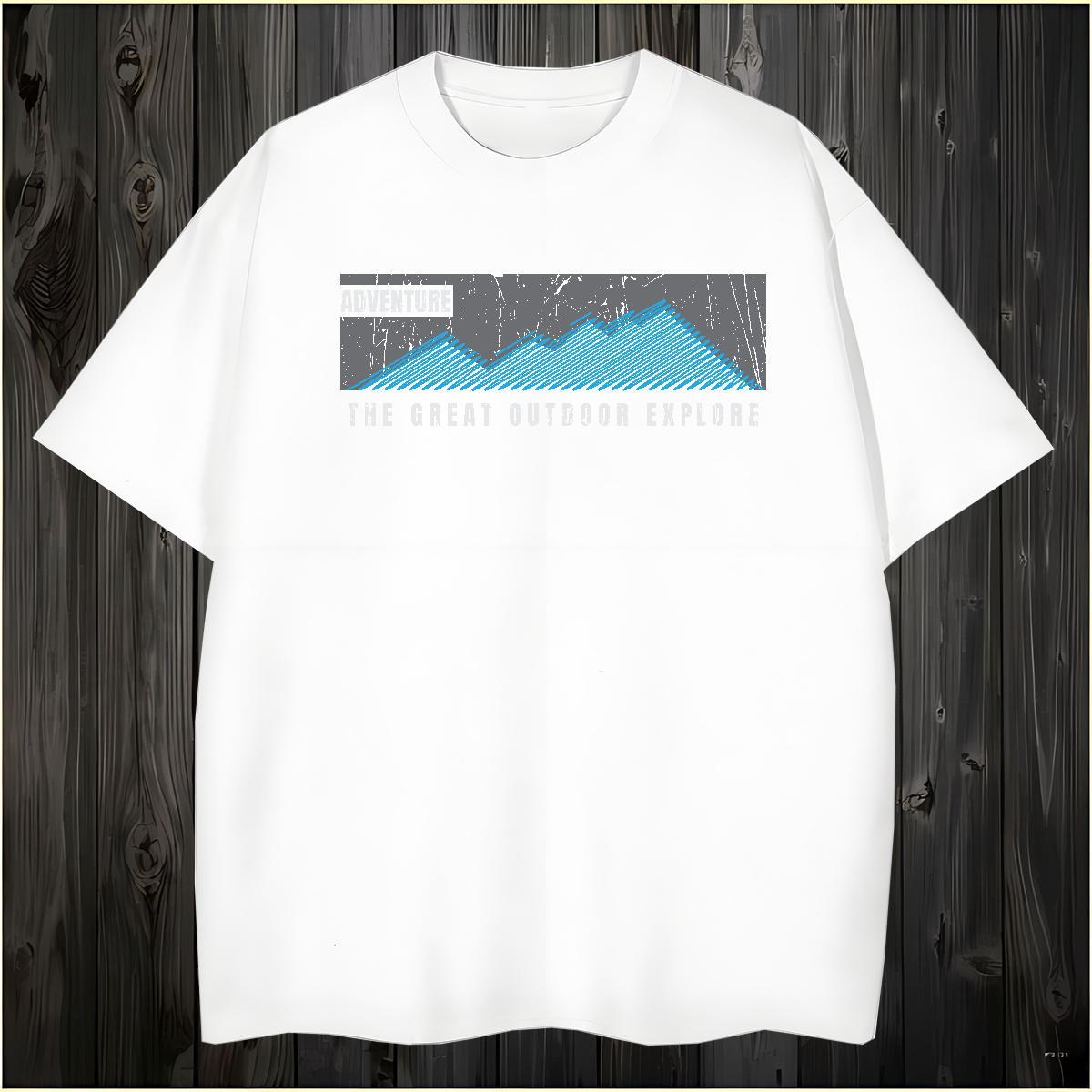 High Quality T-Shirts for Men 230g Pure Cotton mountains Daily Outfit Custom Anime Round Neck Short Sleeve Men Tees New Arrival Tees Shirts