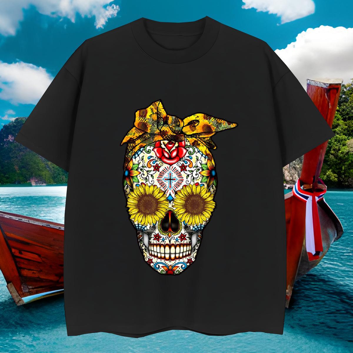 Loose Fit T-Shirts for Men 100% Cotton 230g skull High Street Hip Hop Custom Print Oversized Short Sleeve Soft Mens Tshirts DIY Tees