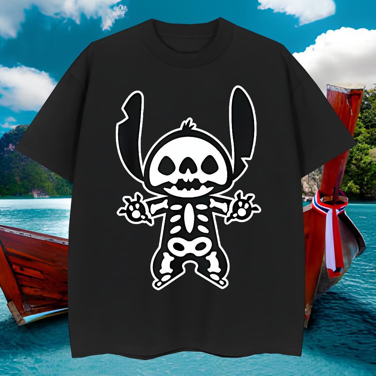 Loose Fit T Shirts Men 100% Cotton 230g skull High Street Hip Hop Customized Print Round Neck Short Sleeve Men Tees Wholesale Clothings
