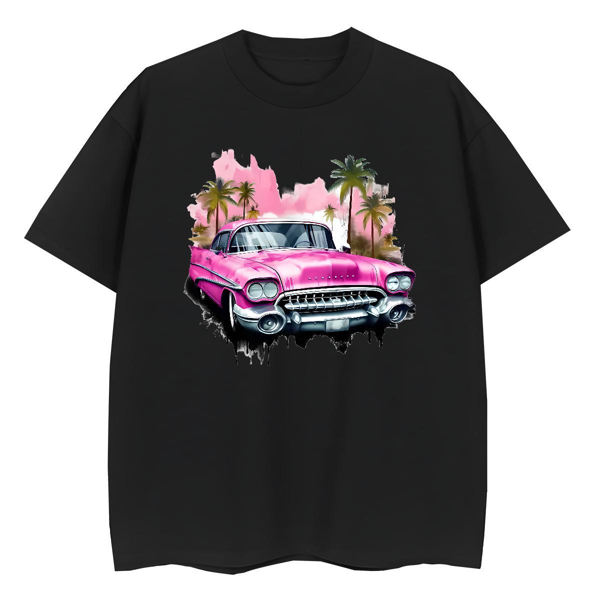 Designer Man T Shirts 100% Cotton 230g car Beach Cartoon Print Breathable Crew Neck Tshirt for Man Woman Customized Wear