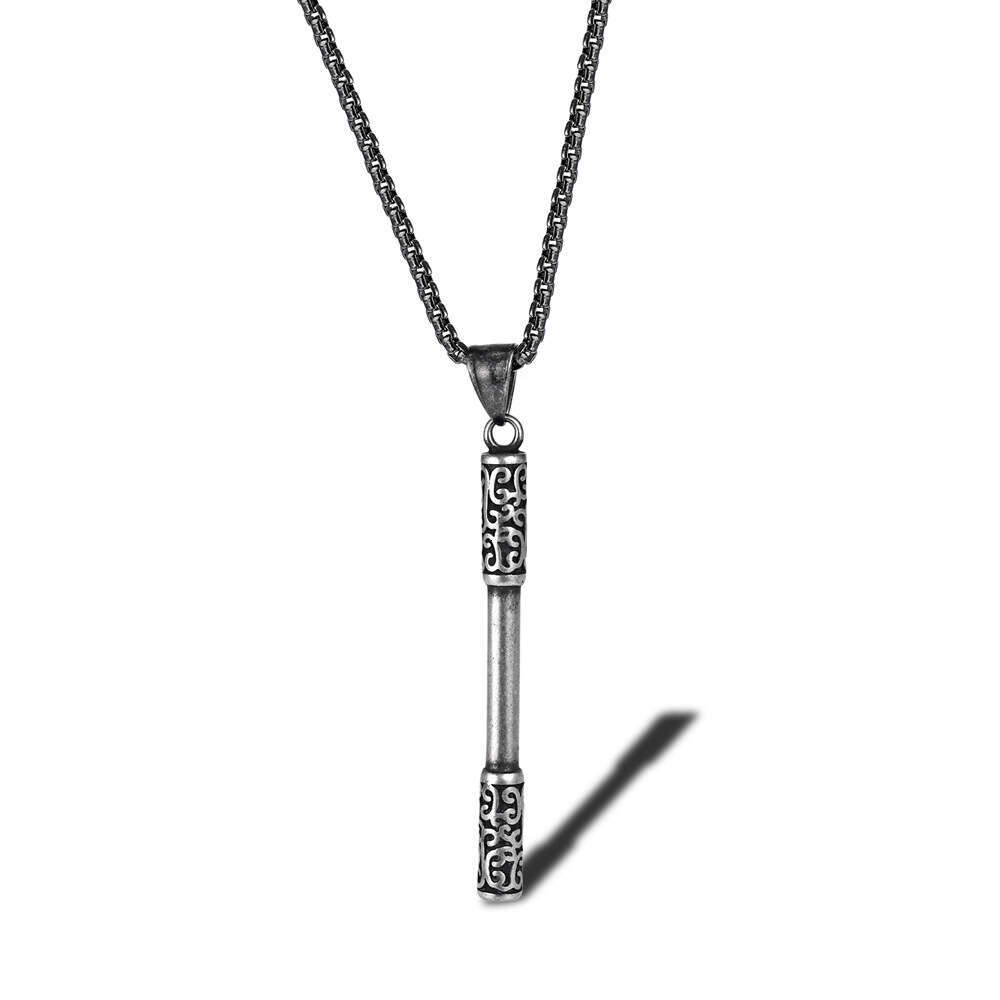 Black Mythical Saint Returns, Sun Wukong's Ruyi Golden Hoop Necklace, Sea God Needle Titanium Steel Pendant, Hip hop Men's and Women's 