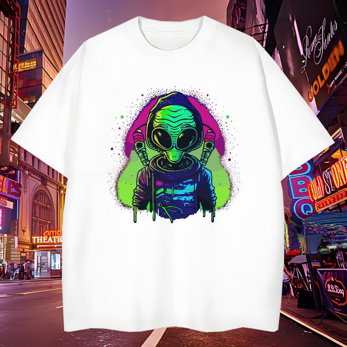 Wholesale Mens T Shirts 230g 100% Cotton ET Street wear Hip Hop Floral Print Pure Cotton Men Tops Tees Fashion New Tee Shirt
