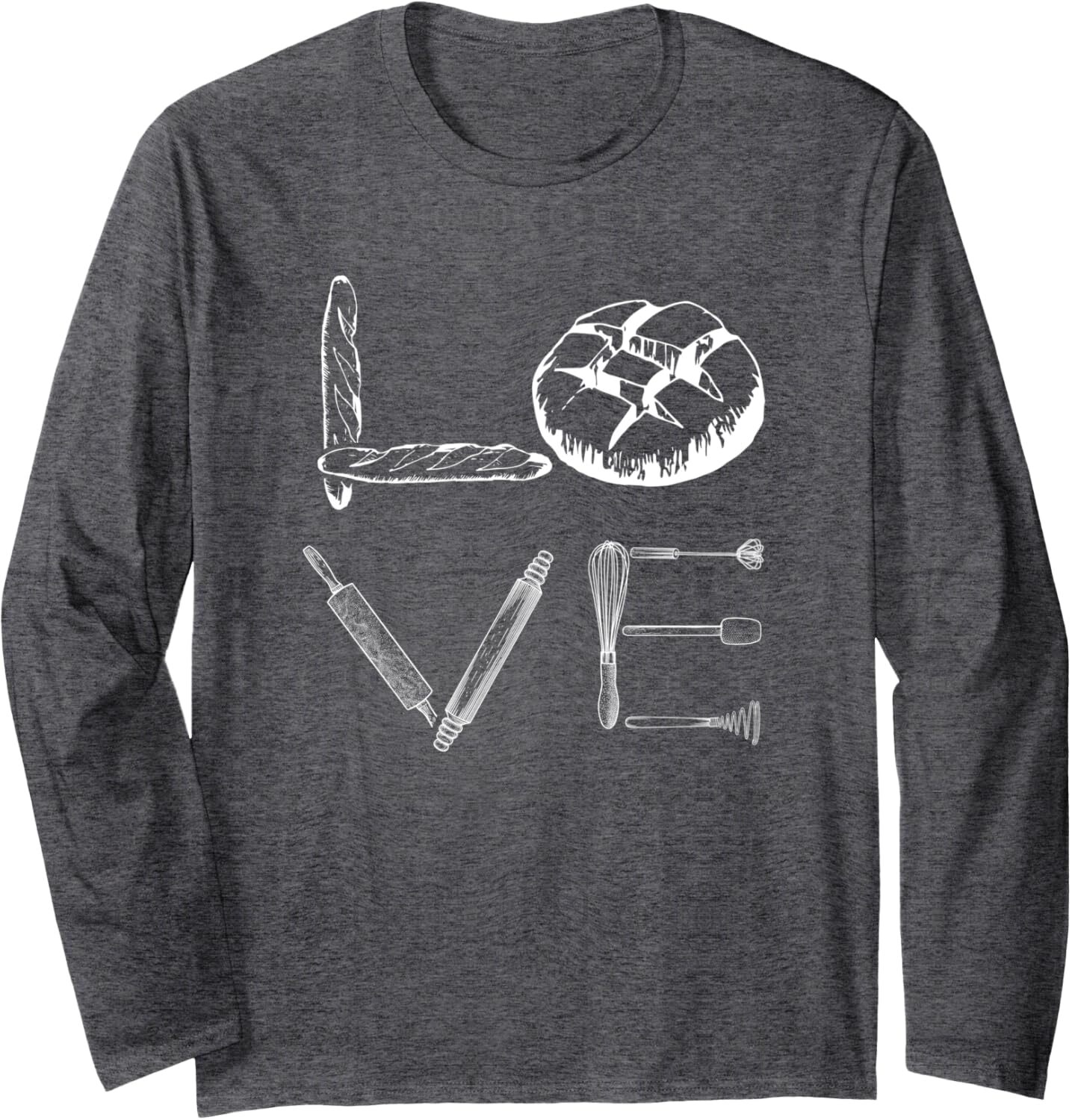 Long Sleeve Shirts for Men sweatshirt Beautiful Baking Utensil Gift Idea, Bake Lover Long Sleeve Tee Streetwear Casual tops clothes