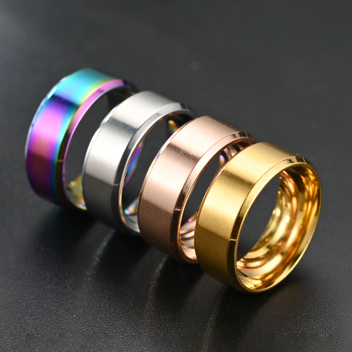 Gold Silver Stainless Steel Band Ring for Men Women Jewelry Titanium Steel Male Feamle Finger Rings Party Jewelry Promotion Gift Wholesale price