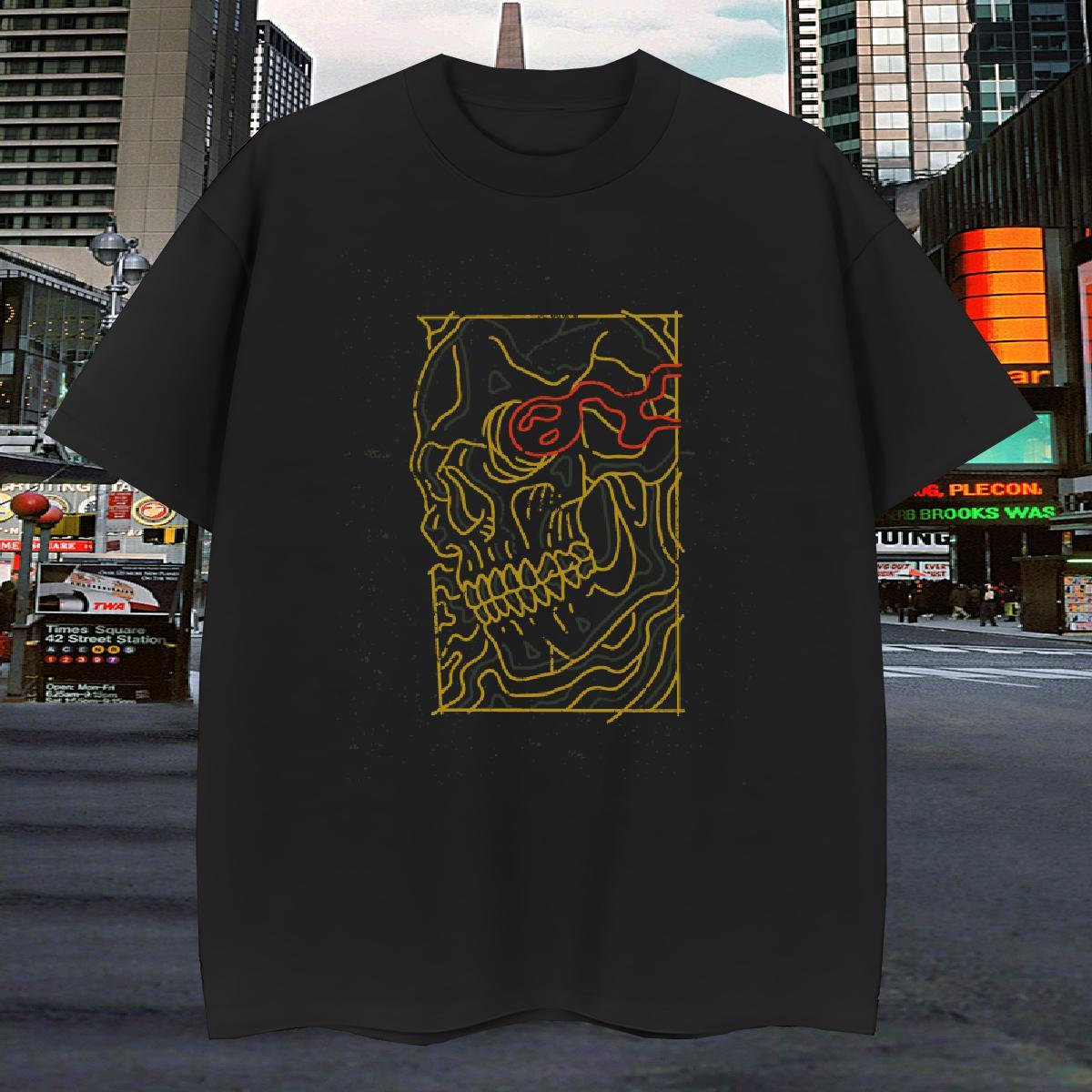 Comfortable Man T Shirts 230g Cotton skull Street DIY Logo Oversized Crew Neck Breathable Men Tops Tees Custom Top Tees