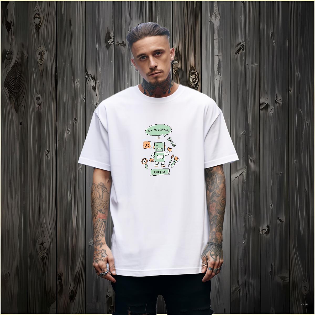 Unisex T Shirt For Man 100% Cotton 230g skull Daily Wear Customized Print Breathable Short Sleeve Men Tshirts New Designer Tops Shirt