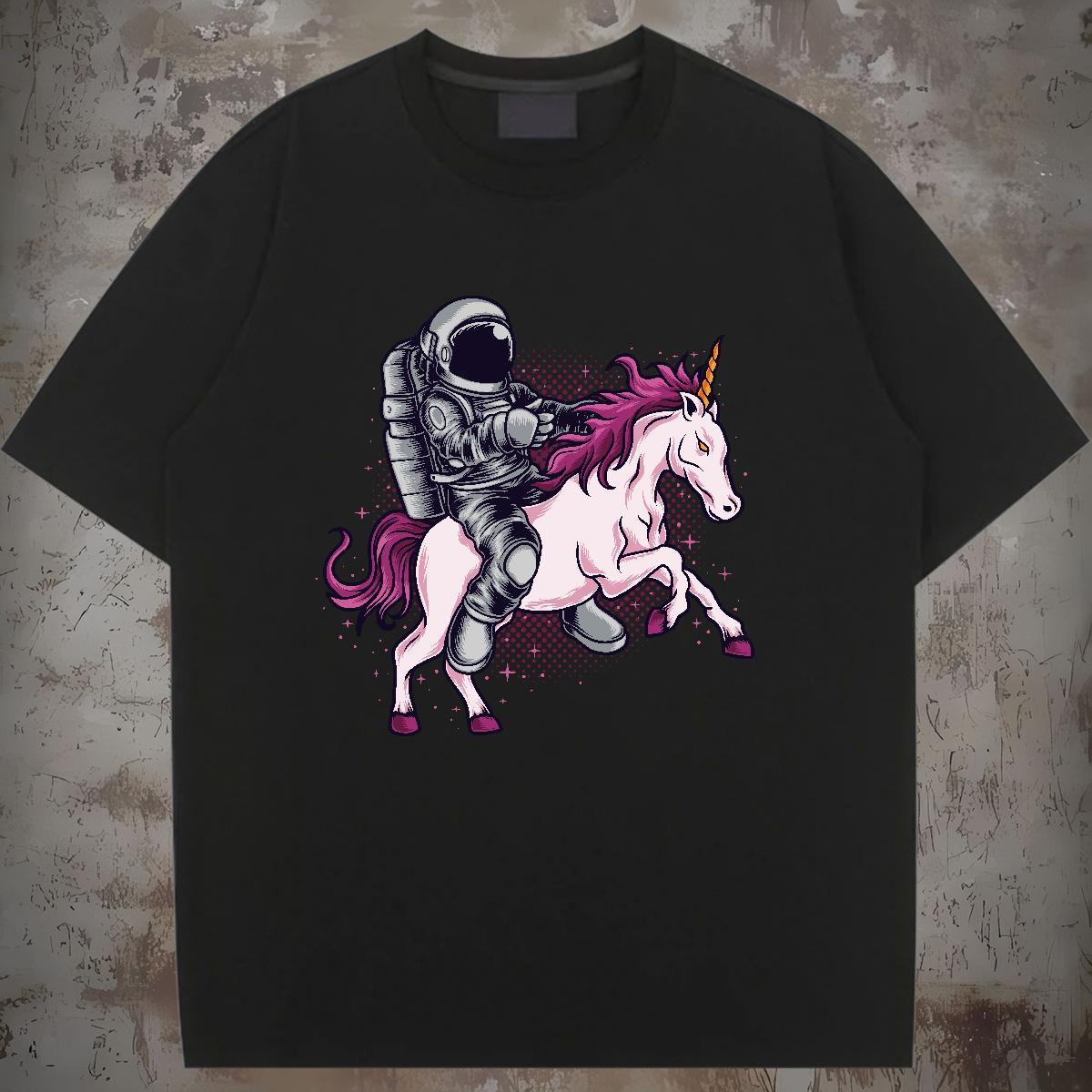 High quality Couples T Shirts 230g 100% Cotton universe Street Wear Womens T Shirts Breathable Crew Neck Custom Cartoon Tees