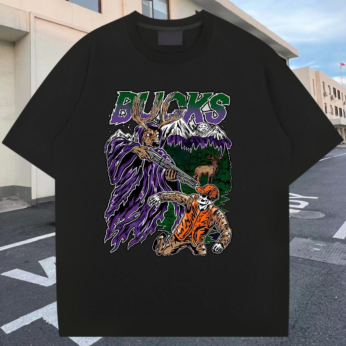Wholesale Men T Shirts 230g Cotton skull Hip Hop Asian Size O Neck Short Sleeves Men Clothes T-Shirt Brand Polos
