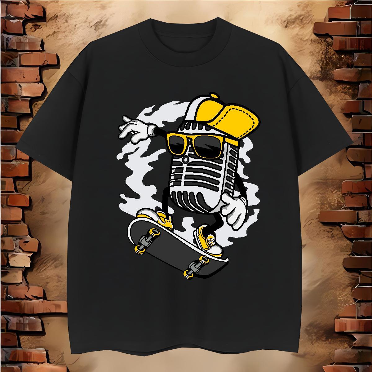 Wholesale T-Shirts 230g 100% Cotton microphone Sport DIY Printed Breathable Short Sleeve Men Tees Factory Direct Tees Shirts