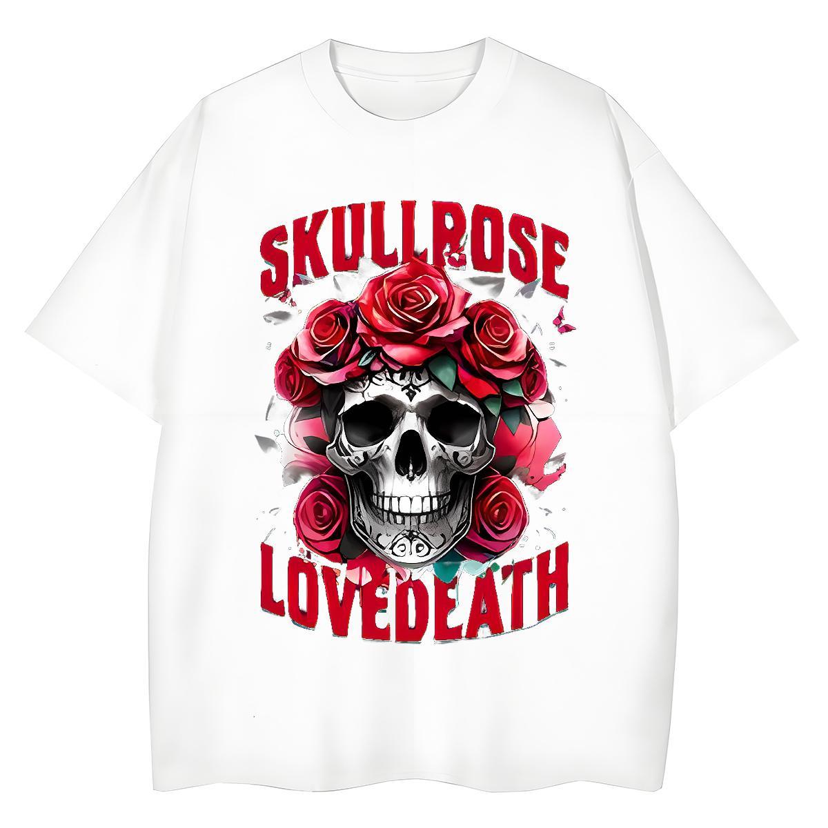 Popular T-Shirts 230g 100% Cotton skull Daily Outfit Custom Big Size Short Sleeve O-Neck Men Tops Tees New Clothings