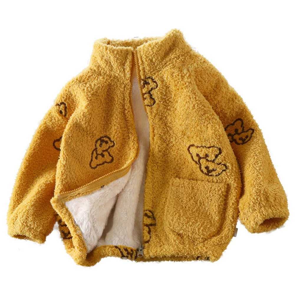 Childrens jackets for boys and girls autumn and winter clothing warm coral plush baby plush sweaters outdoor casual clothingW240824