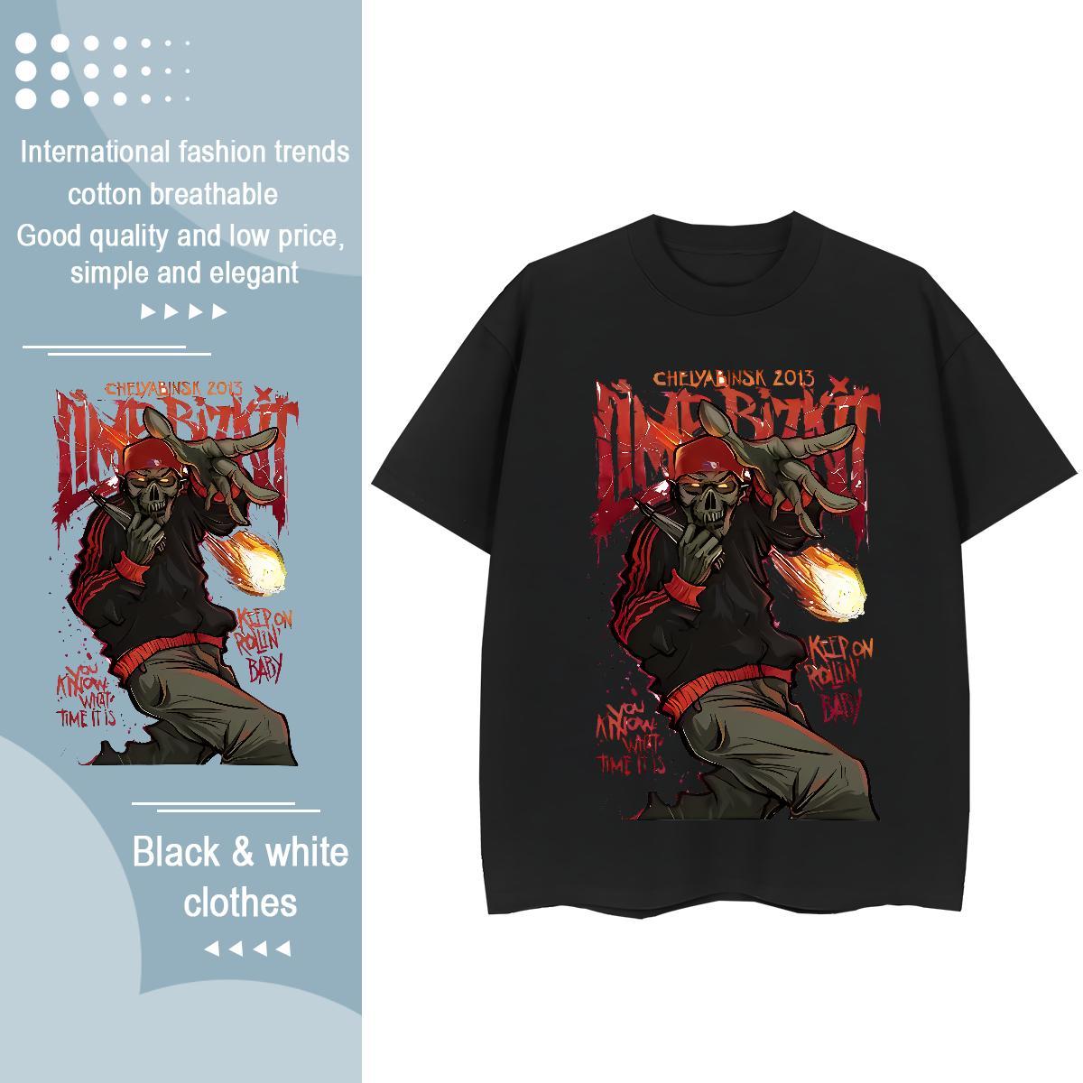 TOP Quality T Shirts Men 230g 100% Cotton skull Spring Summer DIY Breathable Soft Men Clothes T-Shirt Factory Direct Top Tees