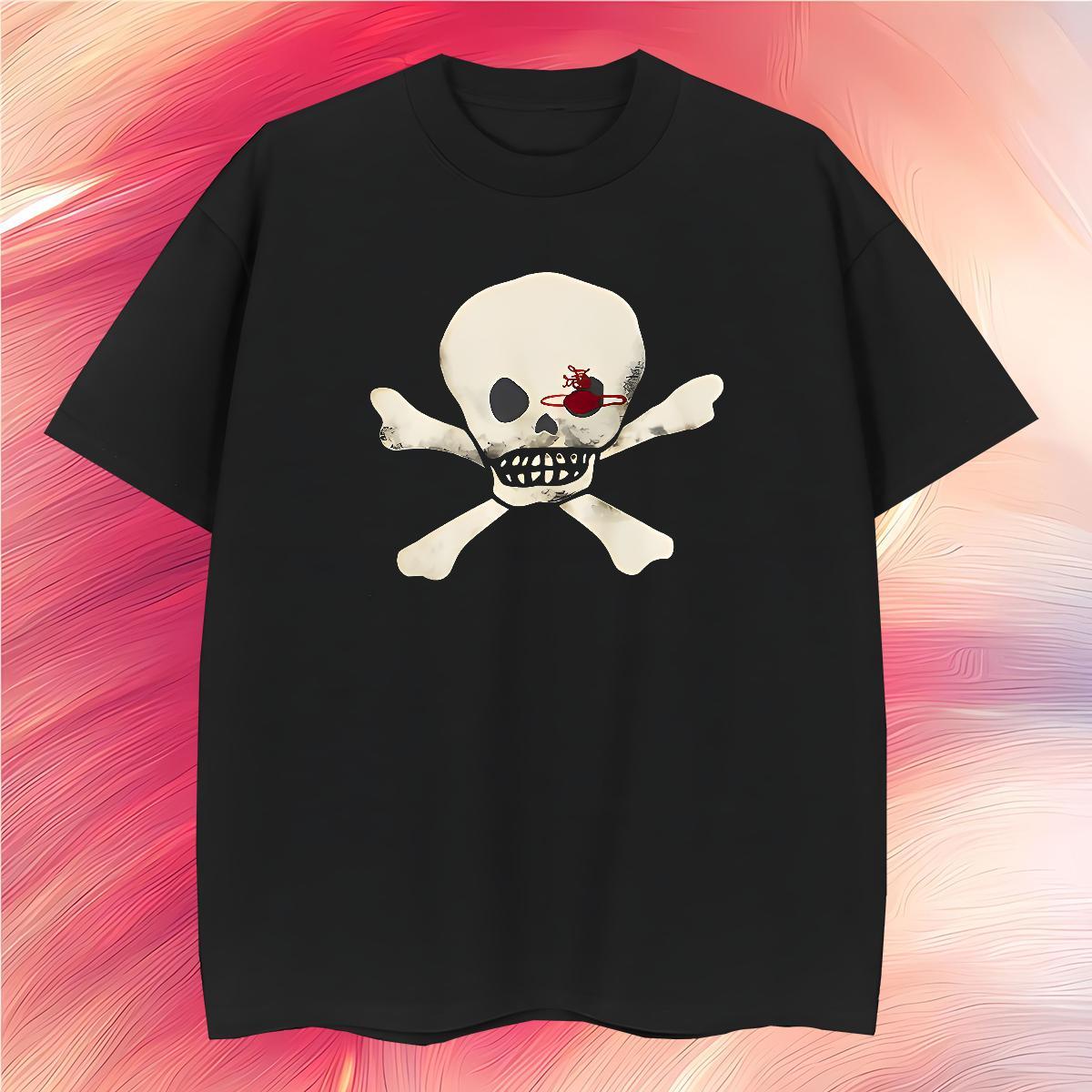 Cool Design Men T Shirts 230g Pure Cotton skull Street wear Hip Hop Custom Cartoon Breathable Crew Neck Men Tops Tees Designer Clothes