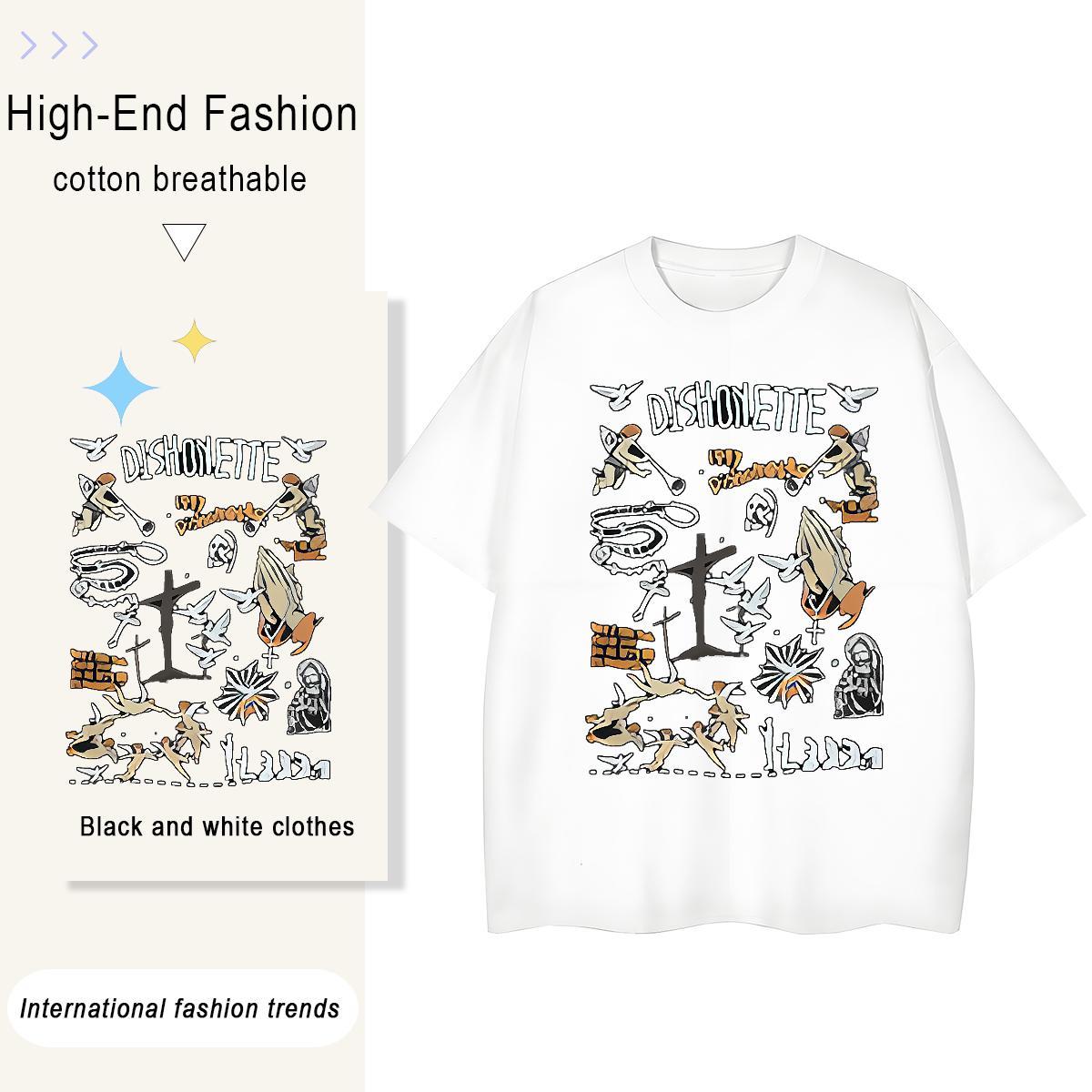 Designer Nice Women Tshirts 230g Pure Cotton painting Hip Hop Street Womens T Shirts Short sleeve Soft Cartoon Anime Clothes