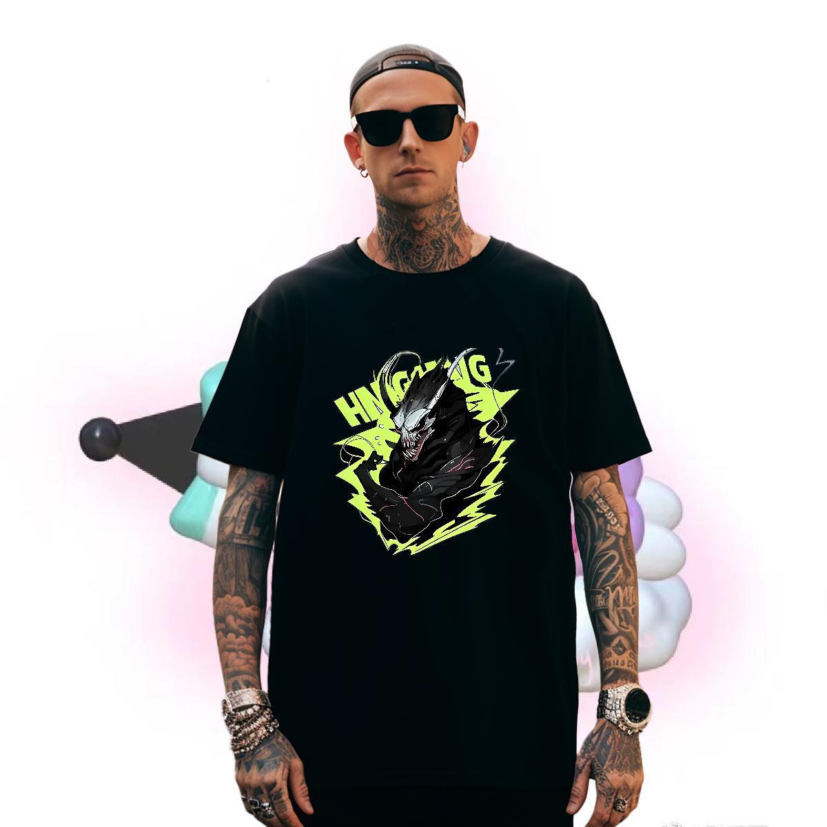 Brand T-Shirts for Men 230g 100% Cotton skull Hip Hop Street Custom Big Size Short Sleeve O-Neck Men Tshirts Classic Casual Tops Shirt
