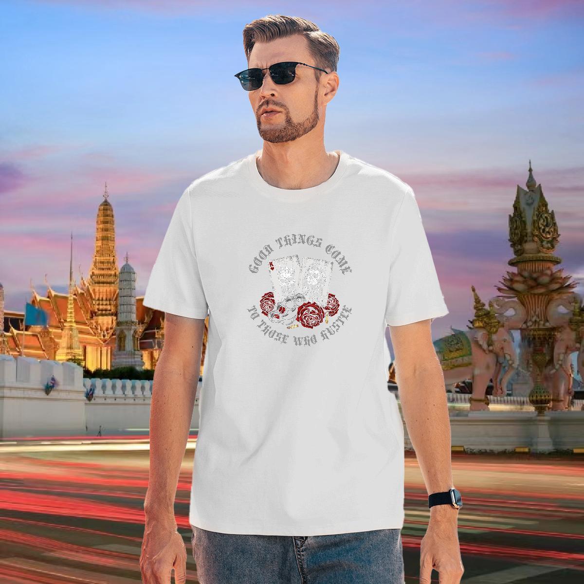 Designer T-Shirts 100% Cotton 230g skull Summer Casual Asian Size Short Sleeve O-Neck Mens Tshirts Wholesale Tees Shirts