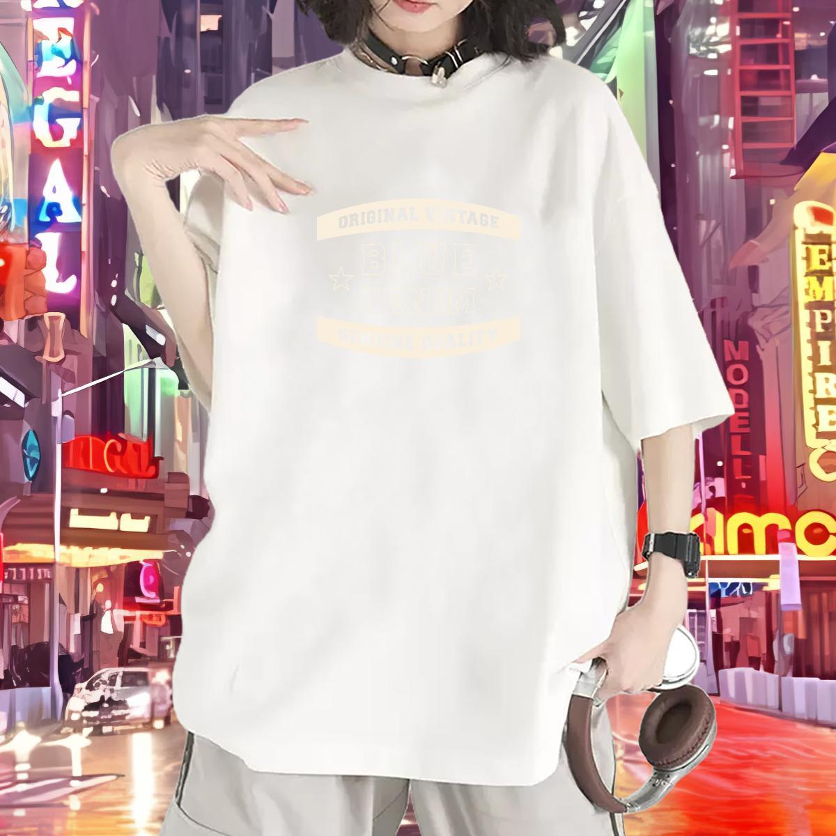 Unisex Tshirt for Man Woman 230g Pure Cotton letter Street Casual T-Shirts for Women Breathable Short Sleeve Skull Tops