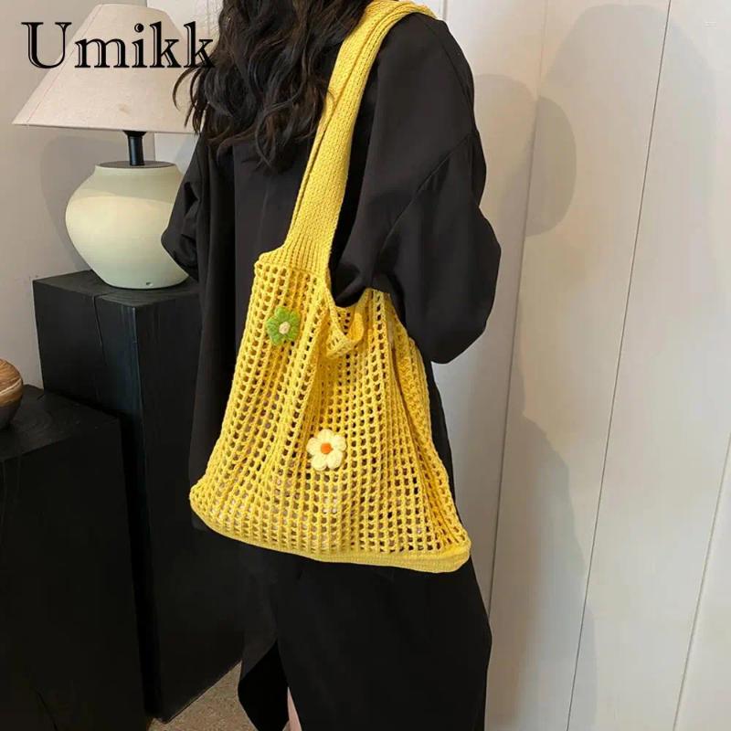 Shoulder Bags Women Knitted Crochet Large Capacity Woven Hobo With wer Decor Casual New Beach Simple Summer