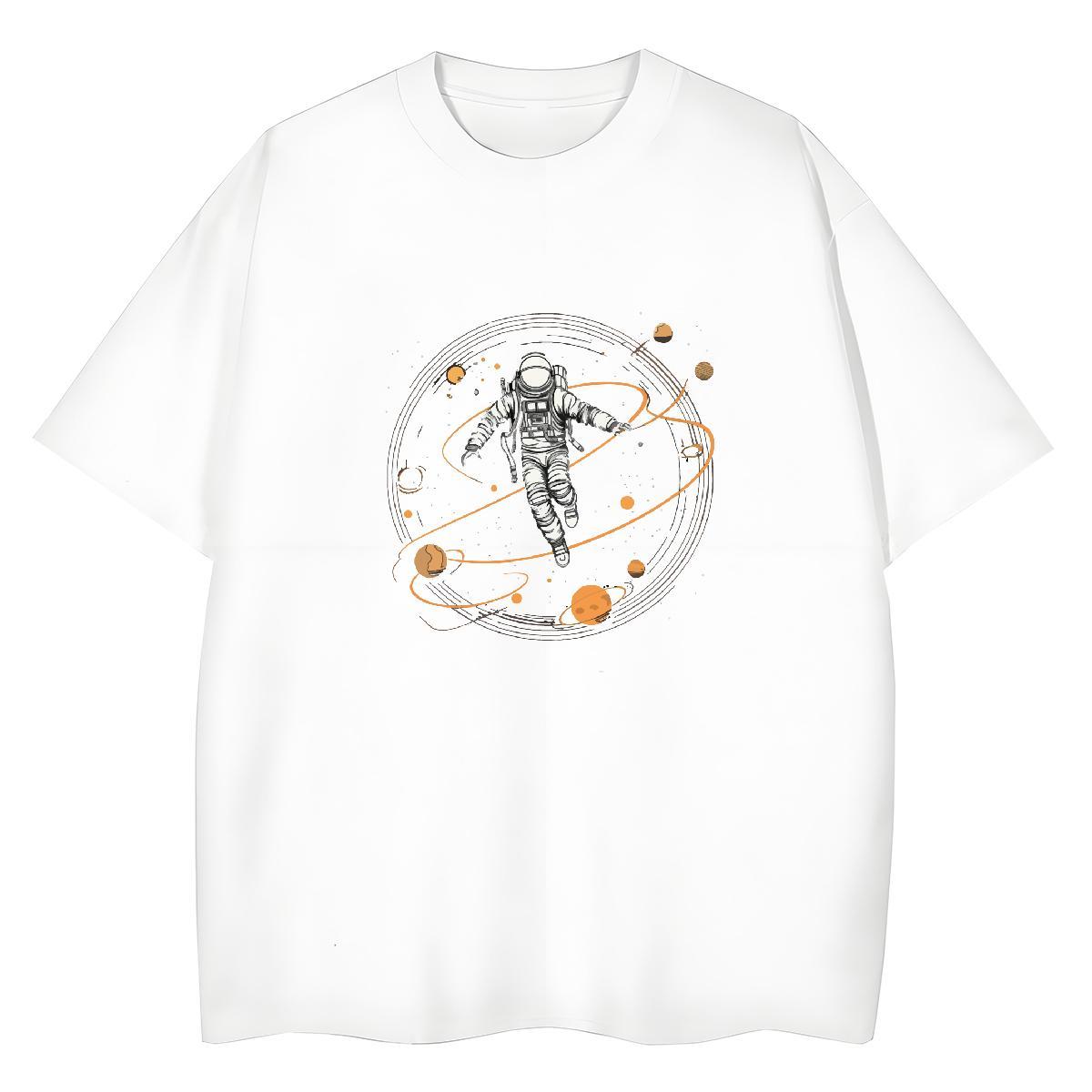 Female Woman Tshirt 100% Cotton 230g universe Outdoor T-Shirts for Women O Neck Short Sleeves Customized Tops Shirt