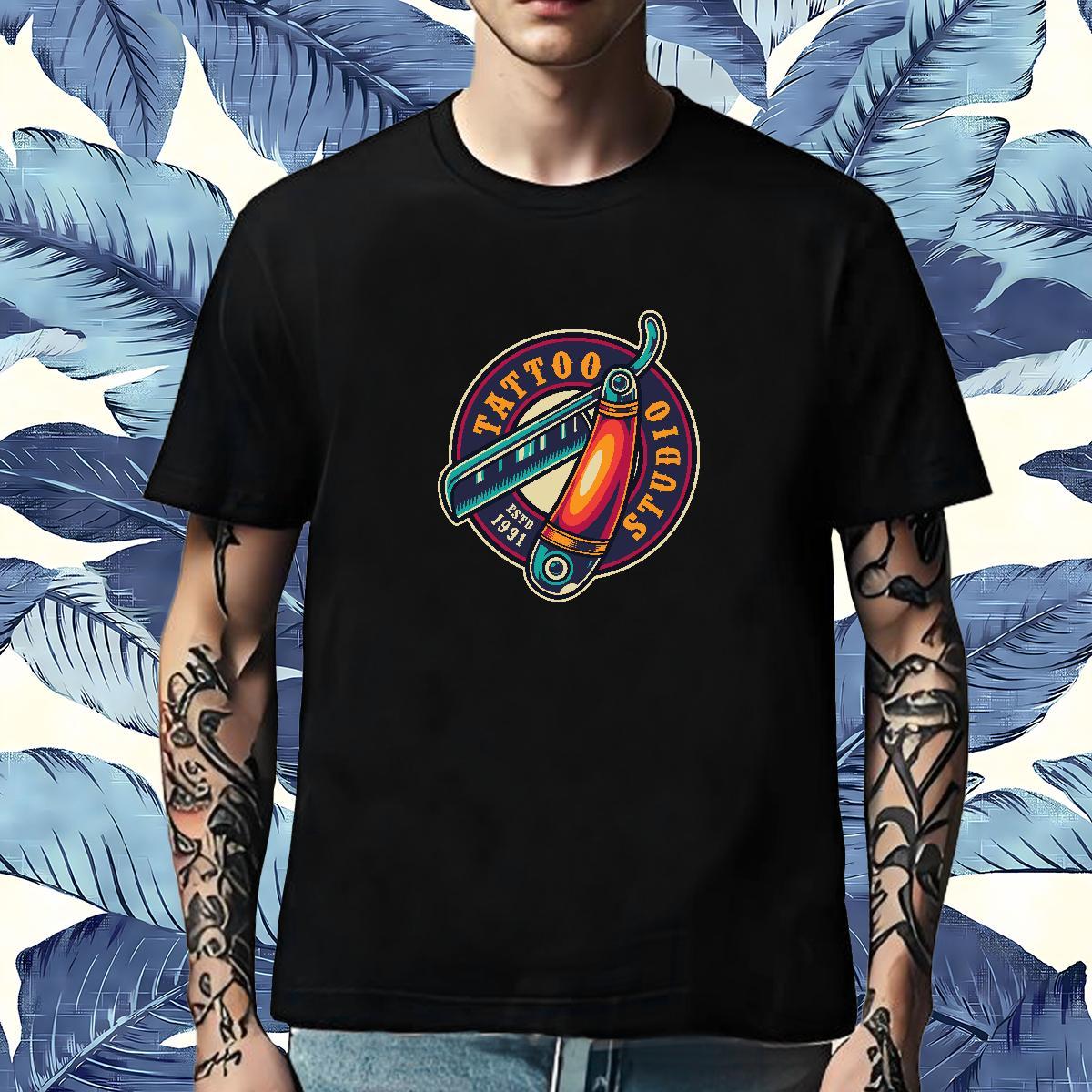 Comfortable Men T Shirts 230g Cotton tool Anime Printing Street DIY O-Neck Short Sleeve Tshirts Fashion Designer Tees